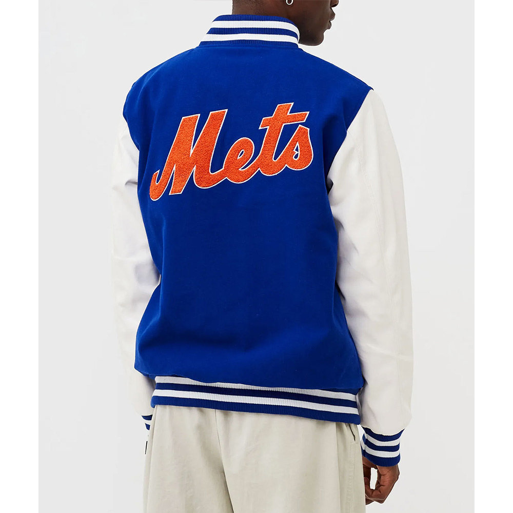 NY Mets Wordmark Varsity Jacket - Image 3