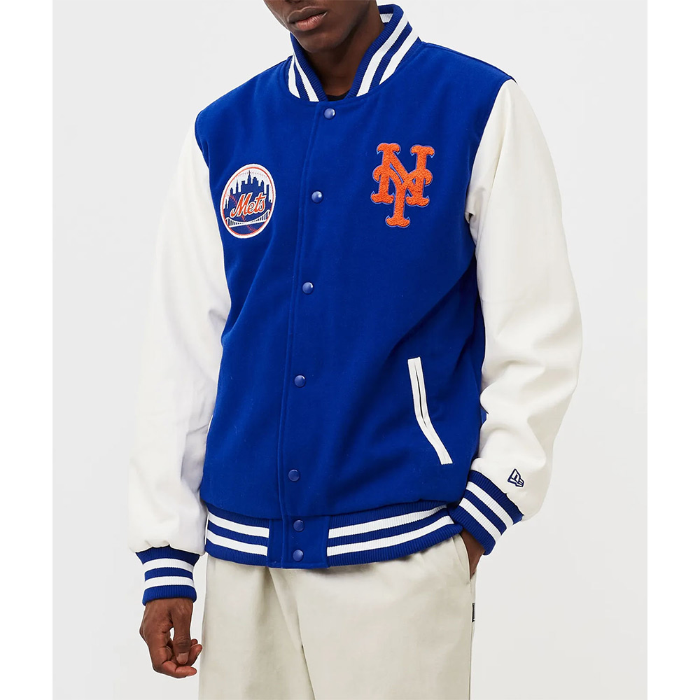 NY Mets Wordmark Varsity Jacket - Image 2