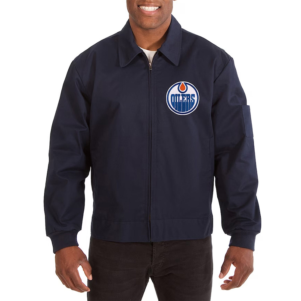 Edmonton Oilers Workwear Navy Cotton Jacket