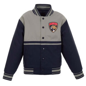 Florida Panthers Youth Poly-Twill Navy and Gray Jacket