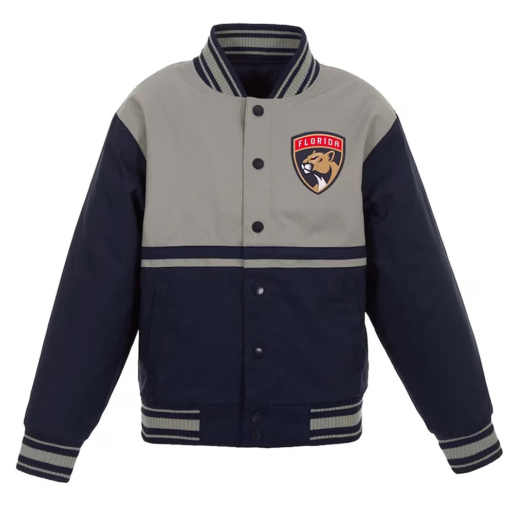 Florida Panthers Youth Poly-Twill Navy and Gray Jacket