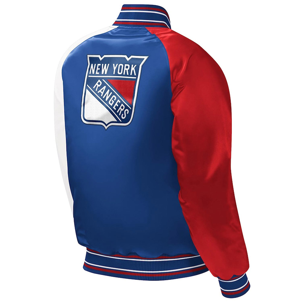 Youth NY Rangers Varsity Satin Jacket - Image 2
