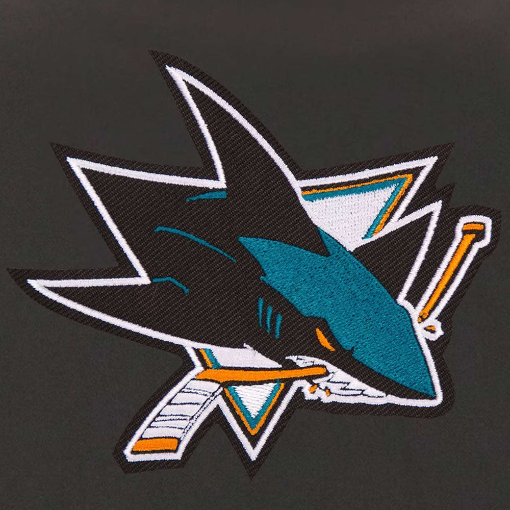 Youth San Jose Sharks Black Poly-Twill Jacket - Image 3